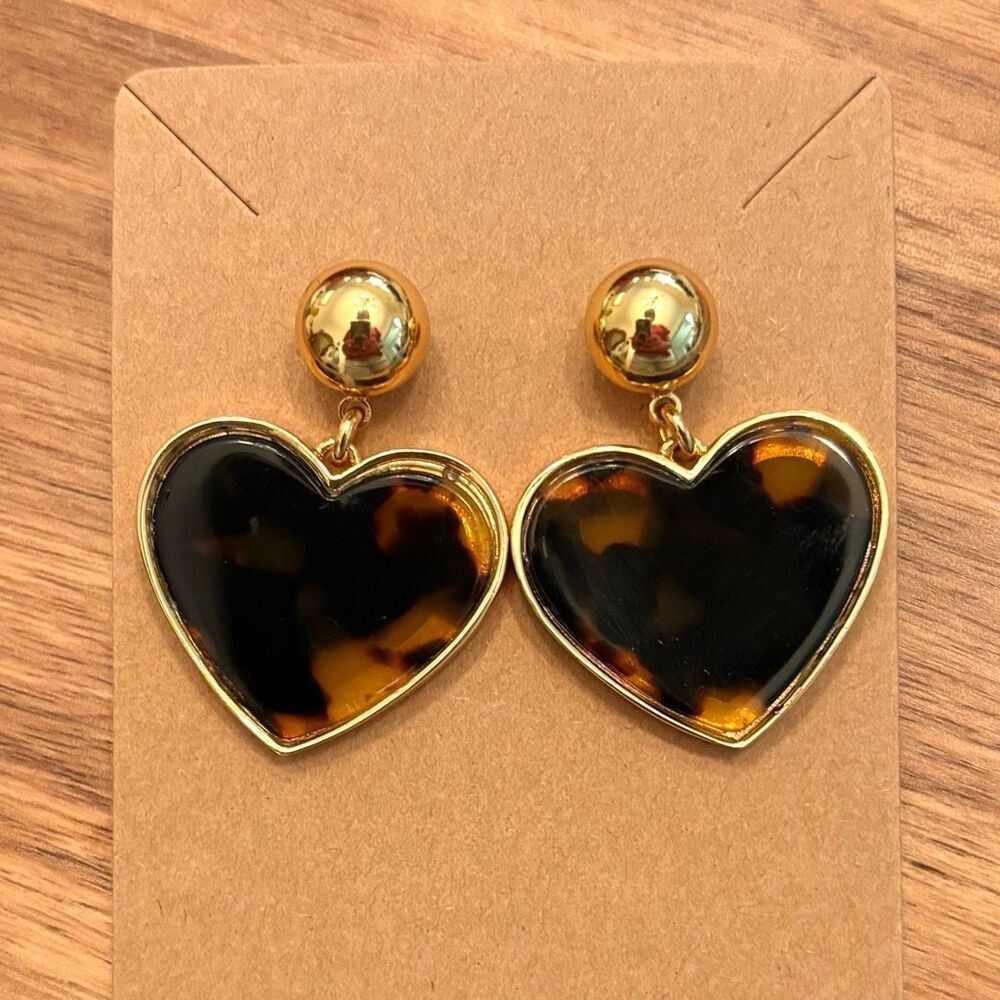 J.Crew | Acetate Heart Drop Earrings | 1.5” Length